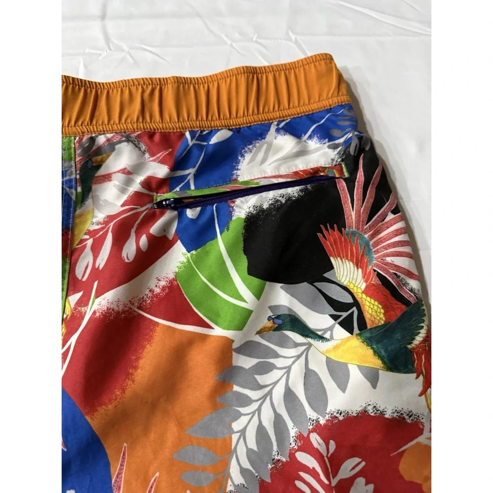 Robert Graham Men Swim/Board Lined Trunks Multi-Colored Flowers Size 36